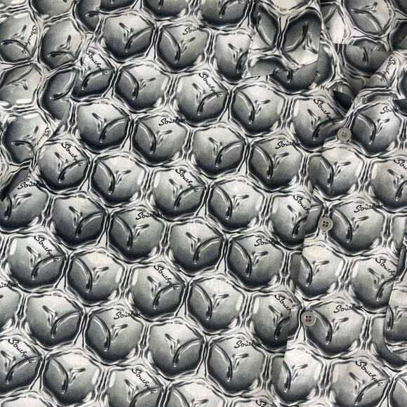 Vintage Southpole Short Sleeve Button Shirt Men's L y2k Psychedelic's AOP (READ) - Picture 7 of 16